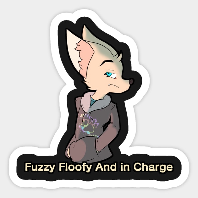 Fuzzy Floofy and in Charge Sticker by DDavis4600